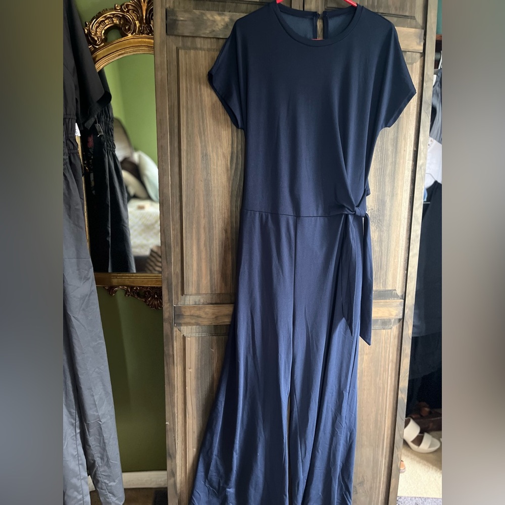 Beautiful Navy blue jumpsuit with easy on and off back